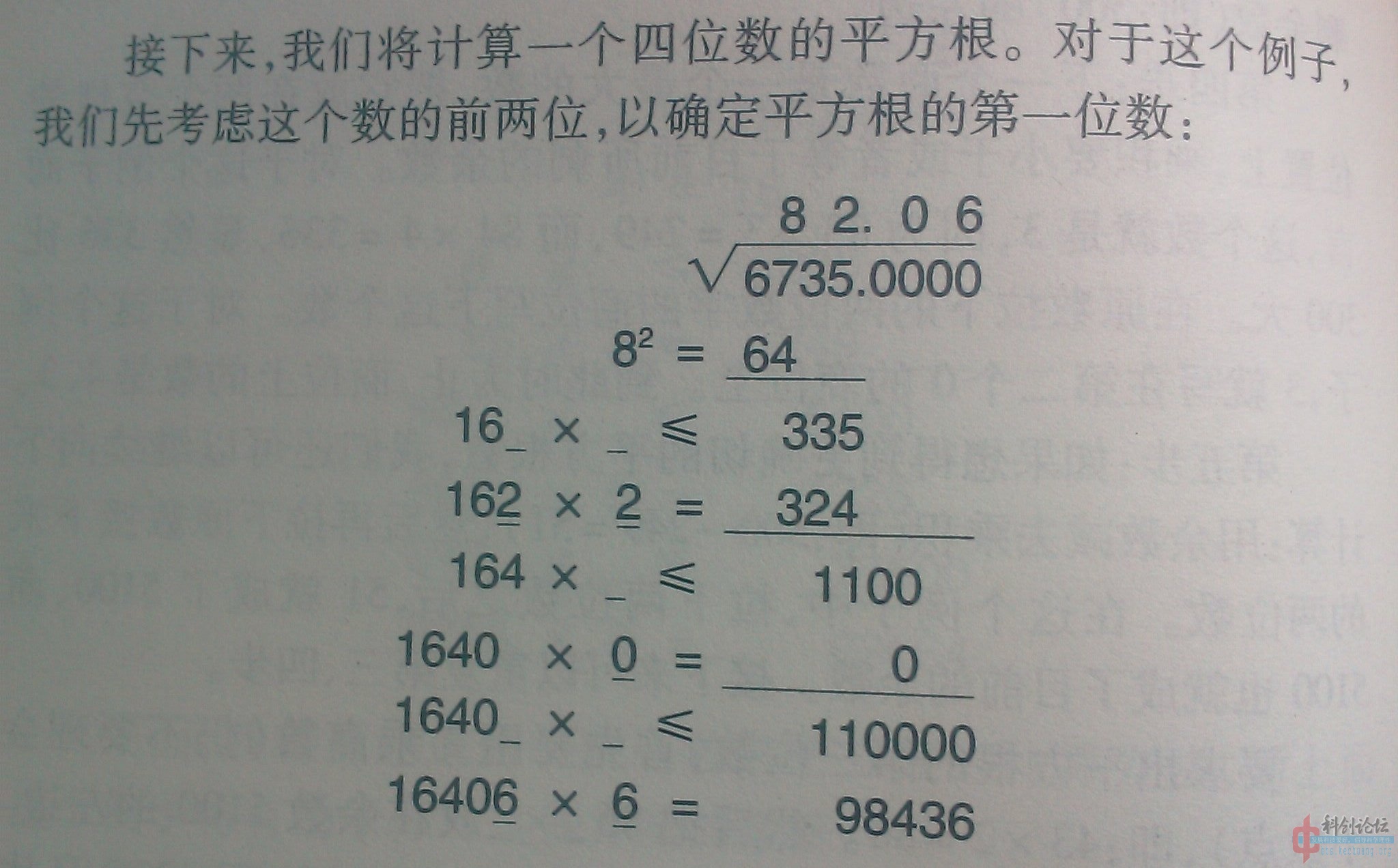 图 平方根的竖式计算法 科创